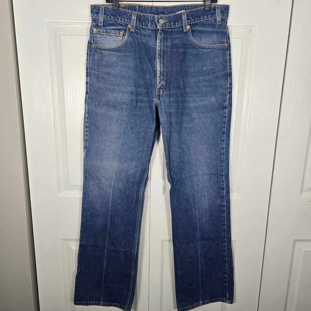 Vintage 90's Levi's 517 Boot Cut Jeans Men's 36x32 Blue Medium Wash Made in USA